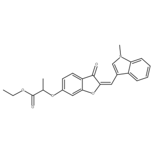 ethyl 2-({(2Z)-2-[(1-methyl-1H-indol-3-yl)methylidene]-3-oxo-2,3-dihydro-1-benzofuran-6-yl}oxy)propanoate Structure