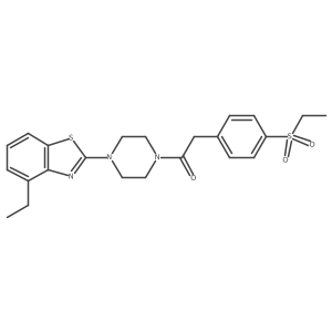 1-(4-(4-Ethylbenzo[d]thiazol-2-yl)piperazin-1-yl)-2-(4-(ethylsulfonyl)phenyl)ethanone结构式