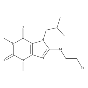 8-((2-hydroxyethyl)amino)-7-isobutyl-1,3-dimethyl-1H-purine-2,6(3H,7H)-dione结构式