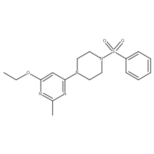 4-Ethoxy-2-methyl-6-(4-(phenylsulfonyl)piperazin-1-yl)pyrimidine结构式