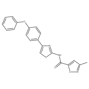 3-methyl-N-[4-(4-phenoxyphenyl)-1,3-thiazol-2-yl]-1,2-oxazole-5-carboxamide结构式