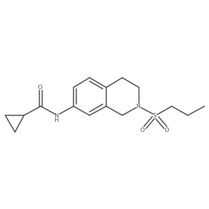 N-(2-(propylsulfonyl)-1,2,3,4-tetrahydroisoquinolin-7-yl)cyclopropanecarboxamide结构式