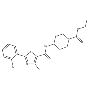 Ethyl 4-({[2-(2-chlorophenyl)-4-methyl-1,3-thiazol-5-yl]carbonyl}amino)-1-piperidinecarboxylate结构式