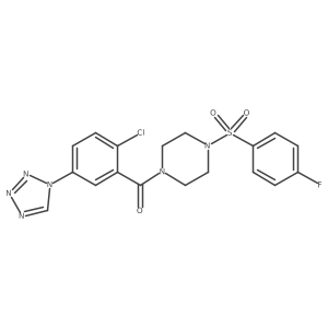 [2-chloro-5-(1H-tetrazol-1-yl)phenyl]{4-[(4-fluorophenyl)sulfonyl]piperazin-1-yl}methanone Structure
