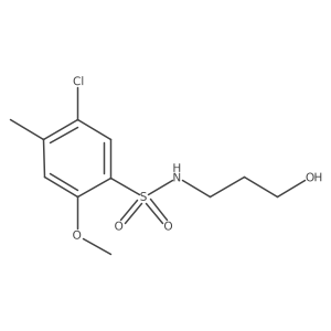 5-chloro-N-(3-hydroxypropyl)-2-methoxy-4-methylbenzenesulfonamide结构式