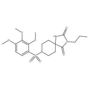 3-Propyl-8-(2,3,4-trimethoxybenzenesulfonyl)-1,3,8-triazaspiro[4.5]decane-2,4-dione结构式