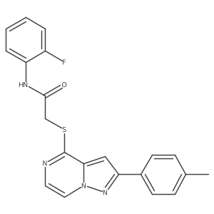 N-(2-fluorophenyl)-2-{[2-(4-methylphenyl)pyrazolo[1,5-a]pyrazin-4-yl]thio}acetamide结构式