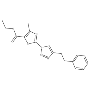 ethyl 4-methyl-2-(4-phenethyl-1H-1,2,3-triazol-1-yl)thiazole-5-carboxylate Structure