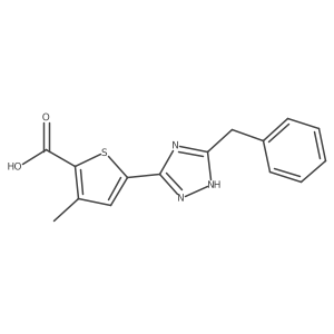 5-(5-benzyl-1H-1,2,4-triazol-3-yl)-3-methylthiophene-2-carboxylic acid Structure