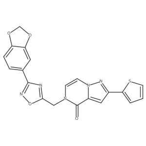 5-((3-(benzo[d][1,3]dioxol-5-yl)-1,2,4-oxadiazol-5-yl)methyl)-2-(thiophen-2-yl)pyrazolo[1,5-a]pyrazin-4(5H)-one Structure