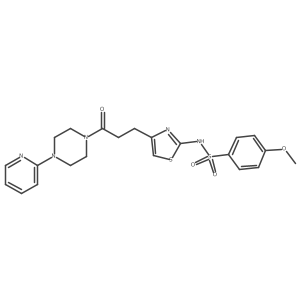 4-methoxy-N-(4-(3-oxo-3-(4-(pyridin-2-yl)piperazin-1-yl)propyl)thiazol-2-yl)benzenesulfonamide Structure
