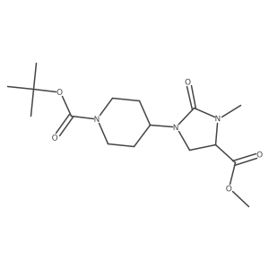 1,1-Dimethylethyl 4-{3-methyl-4-[(methyloxy)carbonyl]-2-oxo-1-imidazolidinyl}-1-piperidinecarboxylate Structure