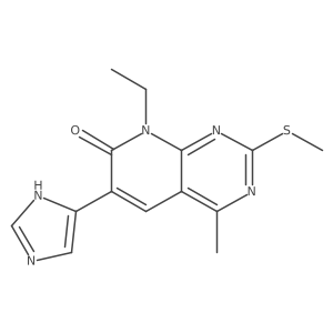 8-ethyl-6-(1H-imidazol-5-yl)-4-methyl-2-(methylthio)pyrido[2,3-d]pyrimidin-7(8H)-one Structure