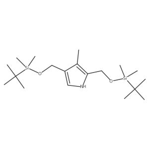 2,4-Di(tert-butyl-dimethyl-silanyloxymethyl)-3-methyl pyrrol结构式