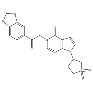 5-(2-(benzo[d][1,3]dioxol-5-yl)-2-oxoethyl)-1-(1,1-dioxidotetrahydrothiophen-3-yl)-1H-pyrazolo[3,4-d]pyrimidin-4(5H)-one Structure