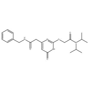 2-((4-(2-(benzylamino)-2-oxoethyl)-6-oxo-1,6-dihydropyrimidin-2-yl)thio)-N,N-diisopropylacetamide Structure
