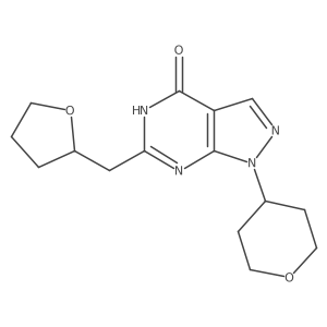 1,5-Dihydro-6-[(tetrahydro-2-furanyl)methyl]-1-(tetrahydro-2H-pyran-4-yl)-4H-pyrazolo[3,4-d]pyrimidin-4-one Structure