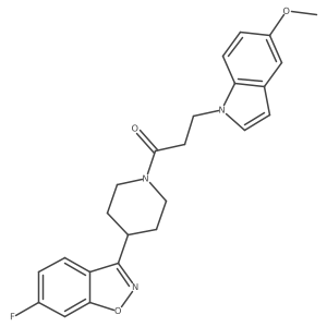 1-[4-(6-fluoro-1,2-benzoxazol-3-yl)piperidin-1-yl]-3-(5-methoxy-1H-indol-1-yl)propan-1-one Structure
