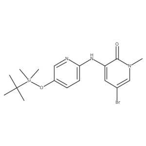 5-Bromo-3-((5-((tert-butyldimethylsilyl)oxy)pyridin-2-yl)amino)-1-methylpyridin-2(1h)-one Structure