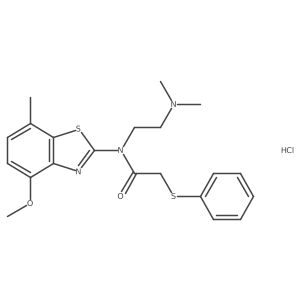 N-(2-(dimethylamino)ethyl)-N-(4-methoxy-7-methylbenzo[d]thiazol-2-yl)-2-(phenylthio)acetamide hydrochloride结构式