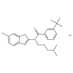 N-(6-chlorobenzo[d]thiazol-2-yl)-N-(3-(dimethylamino)propyl)-3-(trifluoromethyl)benzamide hydrochloride Structure