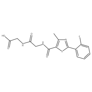 N-{[2-(2-fluorophenyl)-4-methyl-1,3-thiazol-5-yl]carbonyl}glycylglycine结构式