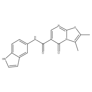 N-(1H-indol-5-yl)-2,3-dimethyl-5-oxo-5H-[1,3]thiazolo[3,2-a]pyrimidine-6-carboxamide Structure