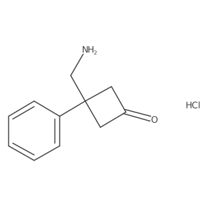 3-(Aminomethyl)-3-phenylcyclobutan-1-one hydrochloride Structure