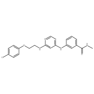 3-[[4-[2-(4-chlorophenoxy)ethylamino]-1,3,5-triazin-2-yl]amino]-N-methylbenzamide结构式