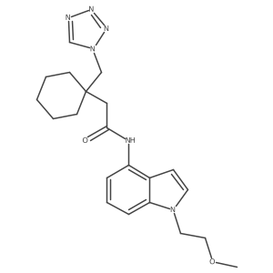 N-[1-(2-methoxyethyl)-1H-indol-4-yl]-2-[1-(1H-tetrazol-1-ylmethyl)cyclohexyl]acetamide Structure