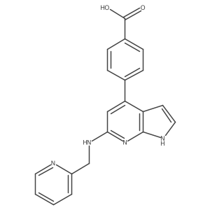4-{6-[(2-Pyridinylmethyl)amino]-1H-pyrrolo[2,3-b]pyridin-4-yl}benzoic acid Structure