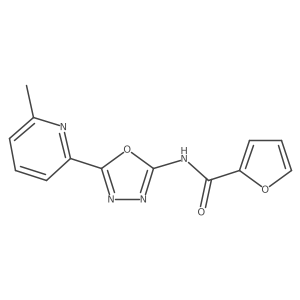 N-[5-(6-methylpyridin-2-yl)-1,3,4-oxadiazol-2-yl]furan-2-carboxamide结构式