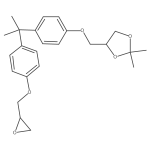 2,2-Dimethyl-4-((4-(2-(4-(oxiran-2-ylmethoxy)phenyl)propan-2-yl)phenoxy)methyl)-1,3-dioxolane结构式
