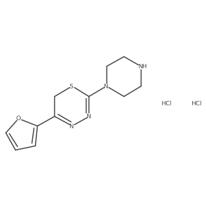 5-(2-furyl)-2-piperazin-1-yl-6H-1,3,4-thiadiazine dihydrochloride Structure