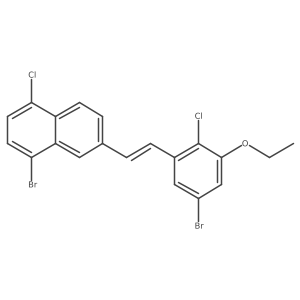 4-Bromo-6-[2-(5-bromo-2-chloro-3-ethoxyphenyl)ethenyl]-1-chloronaphthalene Structure