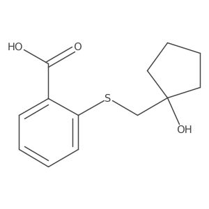 2-{[(1-Hydroxycyclopentyl)methyl]sulfanyl}benzoic acid结构式