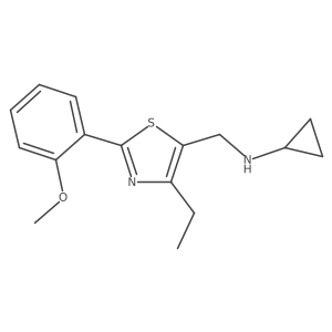 N-((4-ethyl-2-(2-methoxyphenyl)thiazol-5-yl)methyl)cyclopropanamine Structure