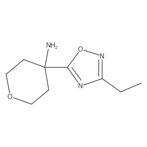 4-(3-Ethyl-1,2,4-oxadiazol-5-yl)oxan-4-amine结构式