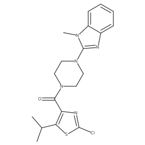 [2-chloro-5-(propan-2-yl)-1,3-thiazol-4-yl][4-(1-methyl-1H-benzimidazol-2-yl)piperazin-1-yl]methanone Structure