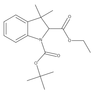 1-(tert-Butyl) 2-ethyl 3,3-dimethylindoline-1,2-dicarboxylate Structure