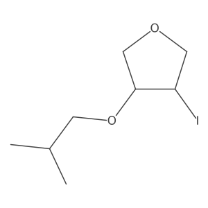3-Iodo-4-(2-methylpropoxy)oxolane结构式