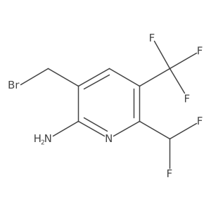 3-(Bromomethyl)-6-(difluoromethyl)-5-(trifluoromethyl)pyridin-2-amine结构式