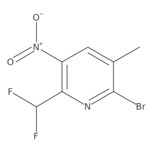 2-Bromo-6-(difluoromethyl)-3-methyl-5-nitropyridine结构式