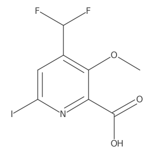 4-(Difluoromethyl)-6-iodo-3-methoxypicolinic acid结构式