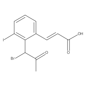 2-(1-Bromo-2-oxopropyl)-3-iodocinnamic acid Structure