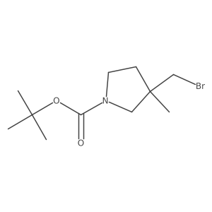 Tert-butyl 3-(bromomethyl)-3-methylpyrrolidine-1-carboxylate结构式