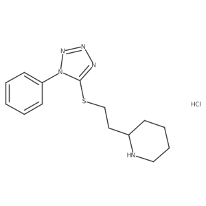 2-{2-[(1-phenyl-1H-1,2,3,4-tetrazol-5-yl)sulfanyl]ethyl}piperidine hydrochloride结构式