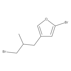 2-Bromo-4-(3-bromo-2-methylpropyl)furan Structure