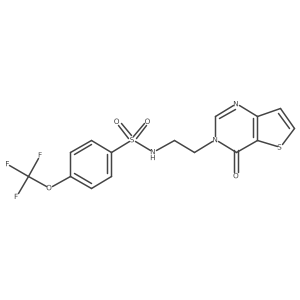 N-(2-(4-oxothieno[3,2-d]pyrimidin-3(4H)-yl)ethyl)-4-(trifluoromethoxy)benzenesulfonamide结构式