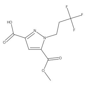 5-(Methoxycarbonyl)-1-(3,3,3-trifluoropropyl)-1H-pyrazole-3-carboxylic acid结构式